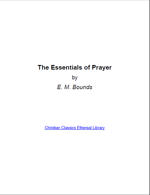 Cover of The Essentials of Prayer